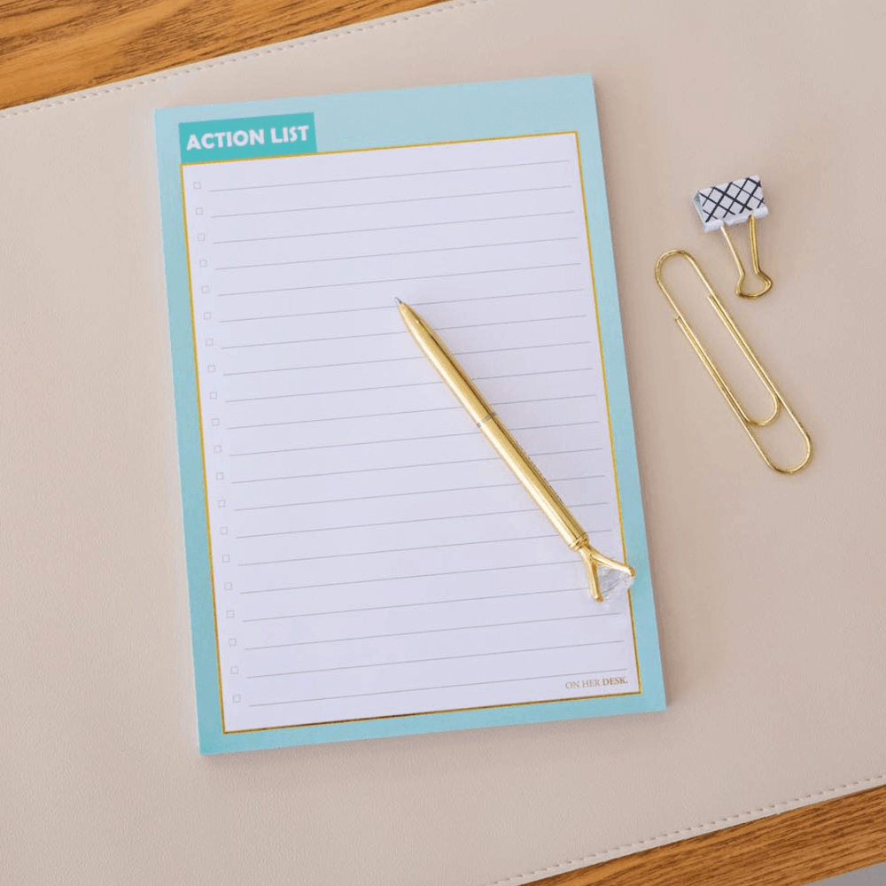 B5 Action To-Do List Notepad | Gold Foil Design