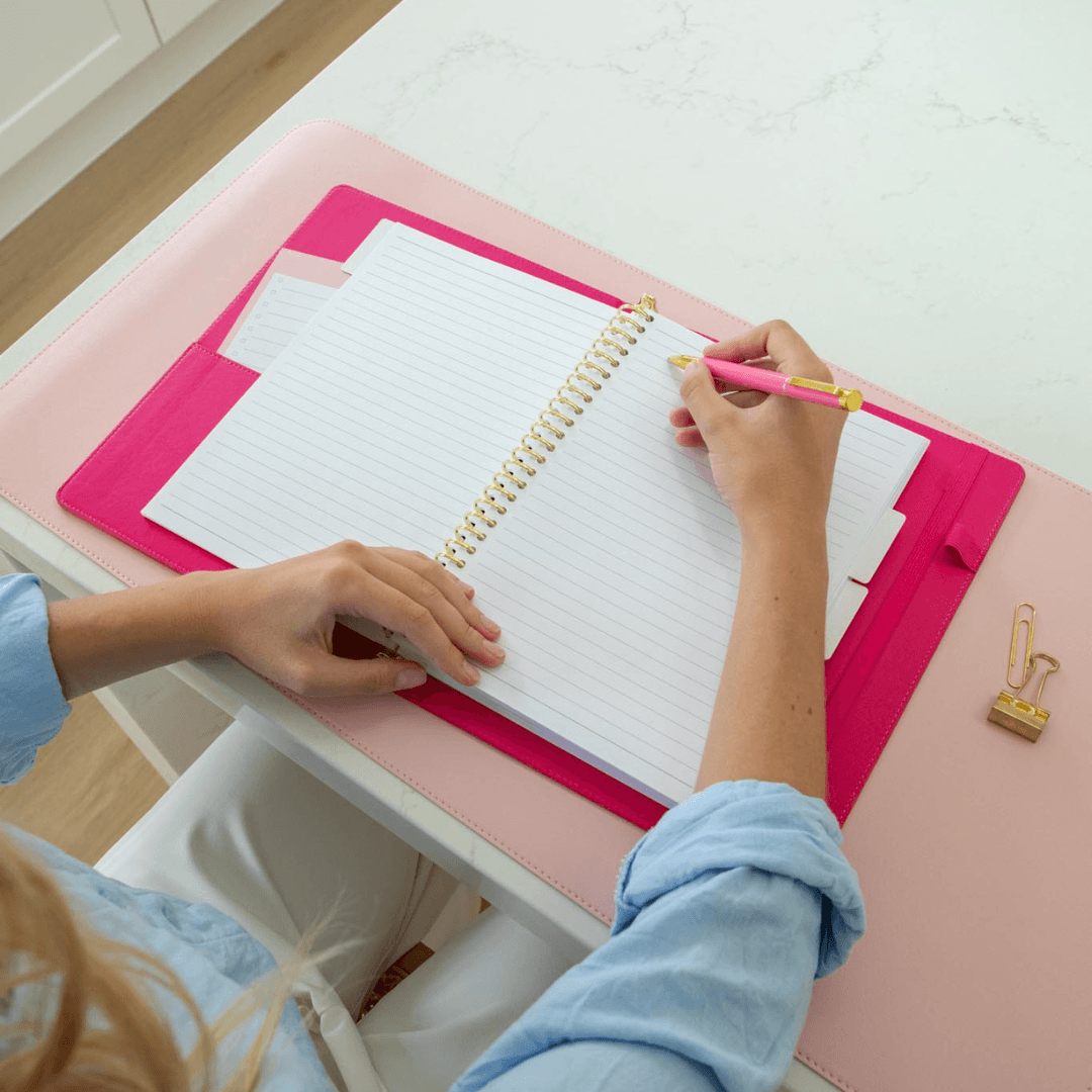 B5 Binder Notebook (with tab dividers) - Hot Pink