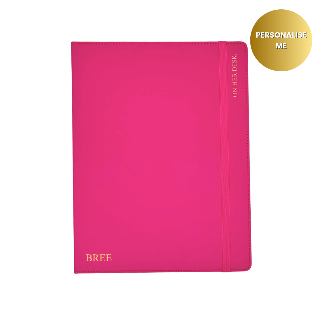 B5 Binder Notebook (with tab dividers) - Hot Pink