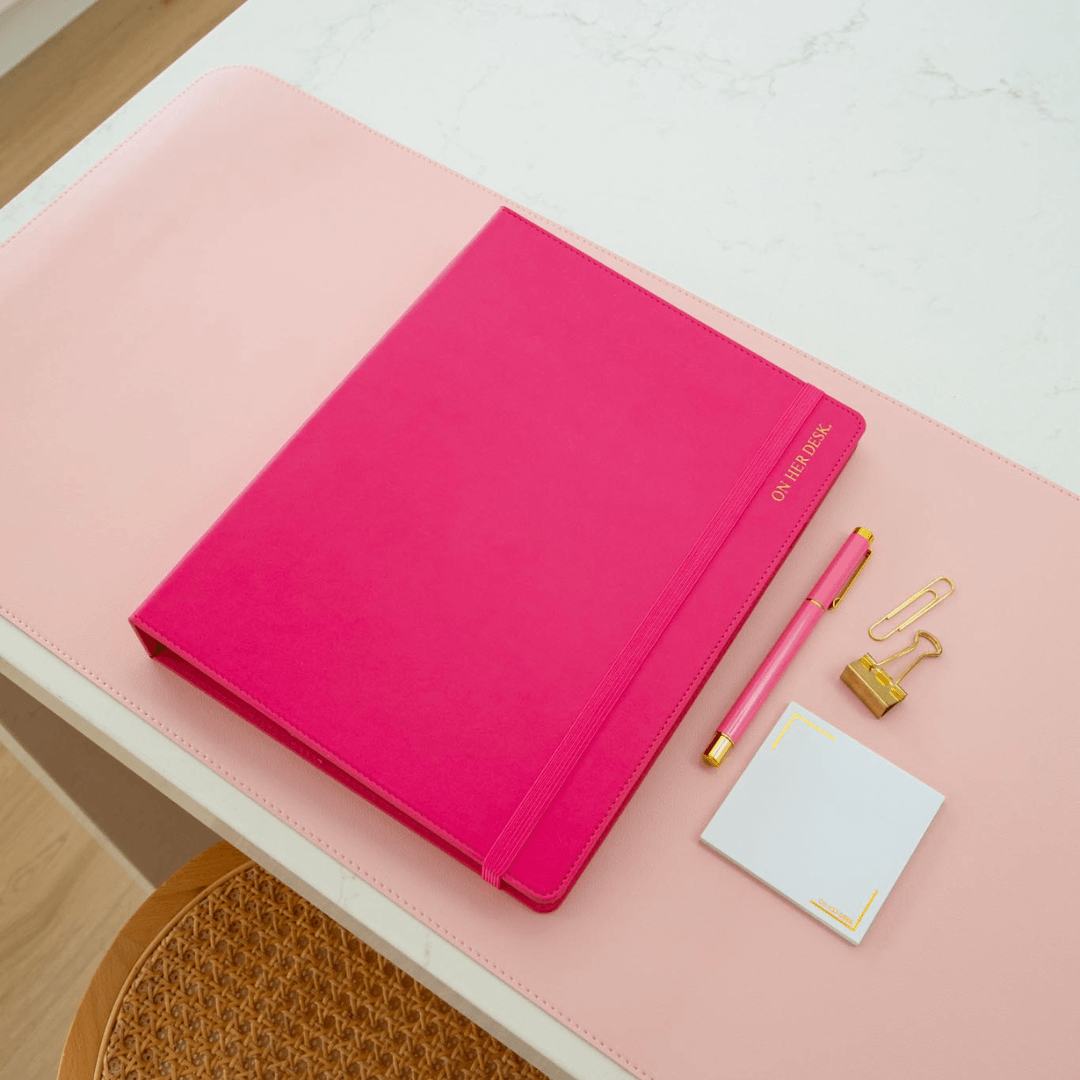 B5 Binder Notebook (with tab dividers) - Hot Pink