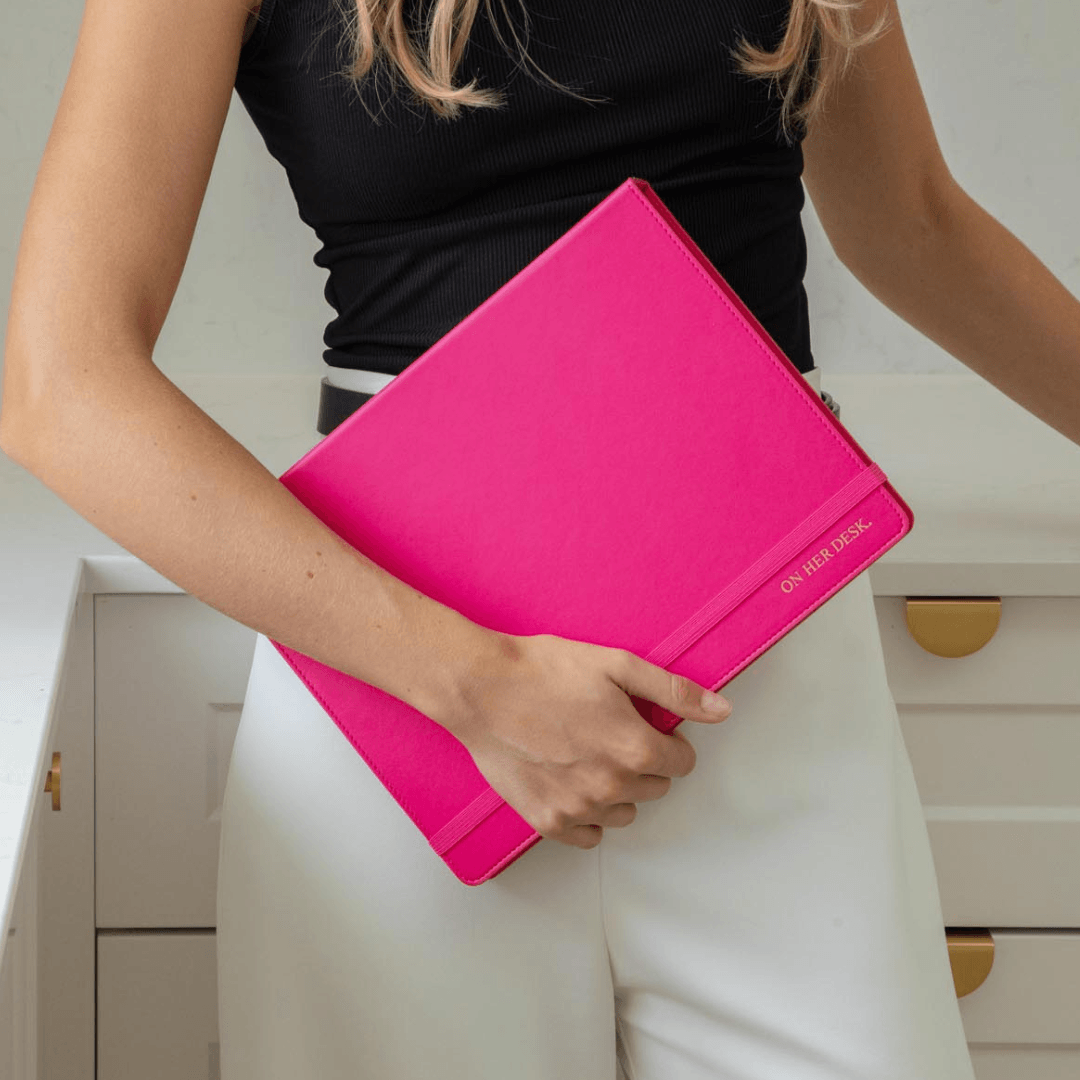 B5 Binder Notebook (with tab dividers) - Hot Pink