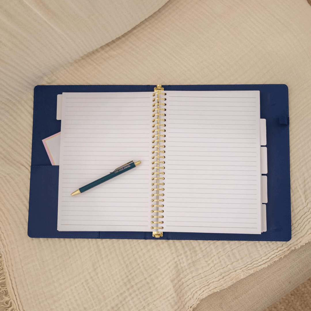 B5 Binder Notebook (with tab dividers) - Navy Blue
