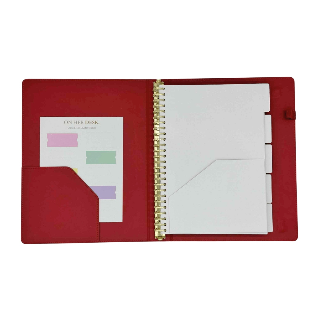 B5 Binder Notebook (with tab dividers) - Wine Red