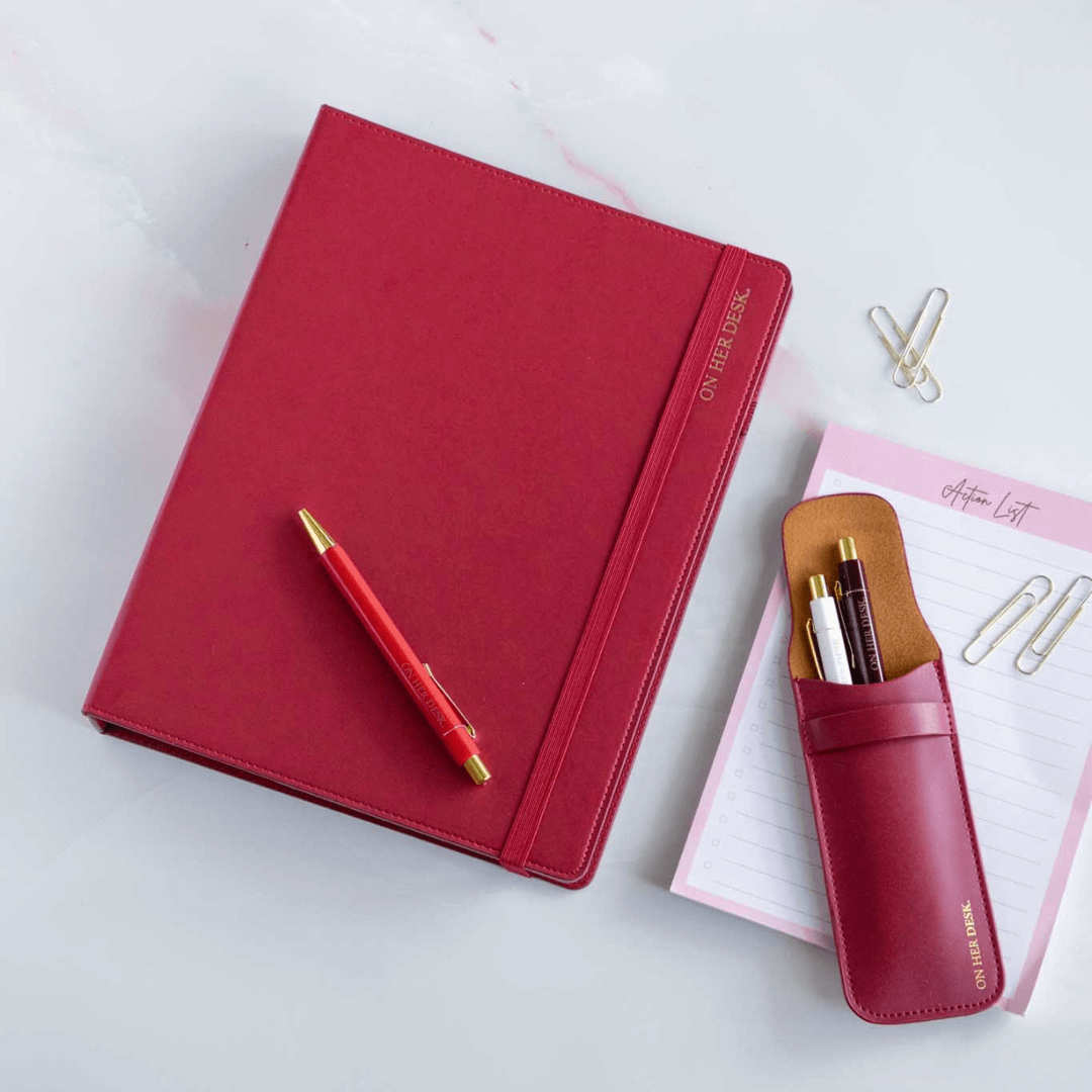 B5 Binder Notebook (with tab dividers) - Wine Red