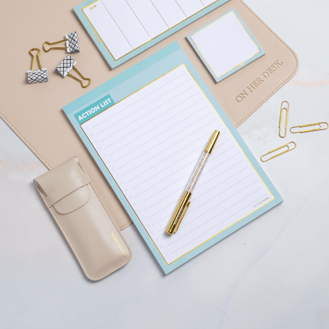 B5 Action List Notepad - Mint Green (perforated)