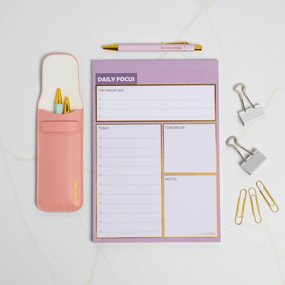 B5 Daily Focus Notepad - Lilac (perforated)
