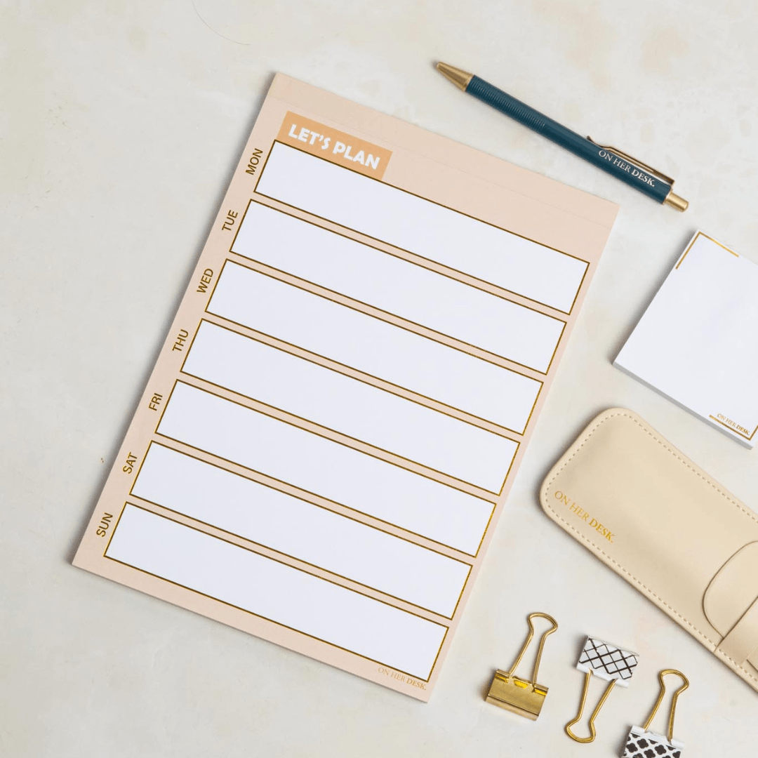 B5 Weekly Planner Notepad - Cream (perforated)