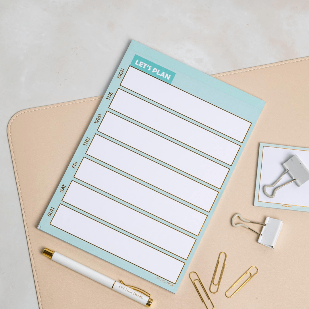 B5 Weekly Planner Notepad - Mint Green (perforated)