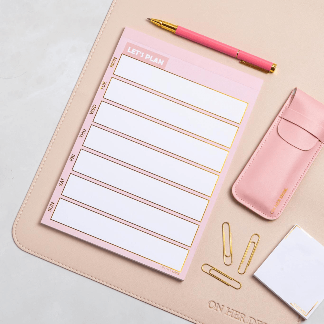 B5 Weekly Planner Notepad - Pink (perforated)