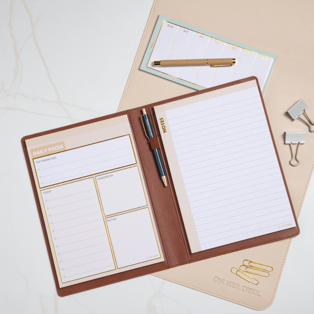 B5 Refillable Notepad Organiser - Chocolate Brown