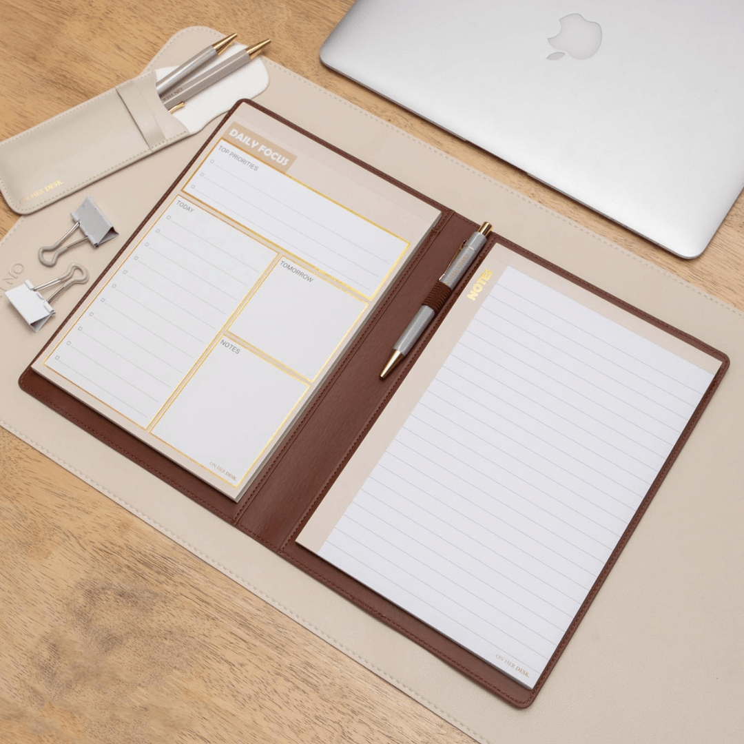 B5 Refillable Notepad Organiser - Chocolate Brown