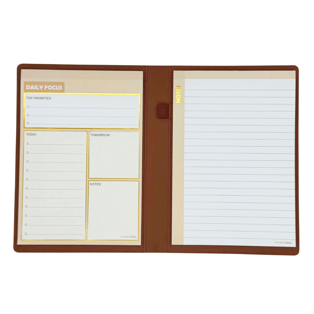 B5 Refillable Notepad Organiser - Chocolate Brown