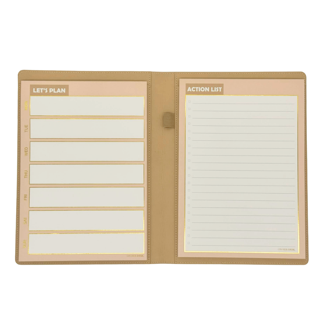 B5 Refillable Notepad Organiser - Latte