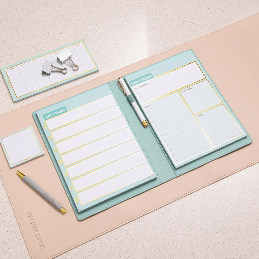 B5 Refillable Notepad Organiser - Mint Green