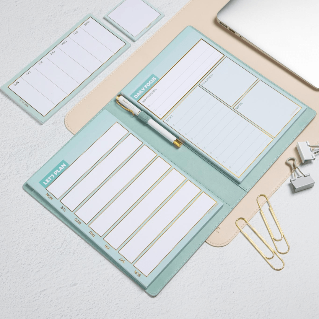 B5 Refillable Notepad Organiser - Mint Green