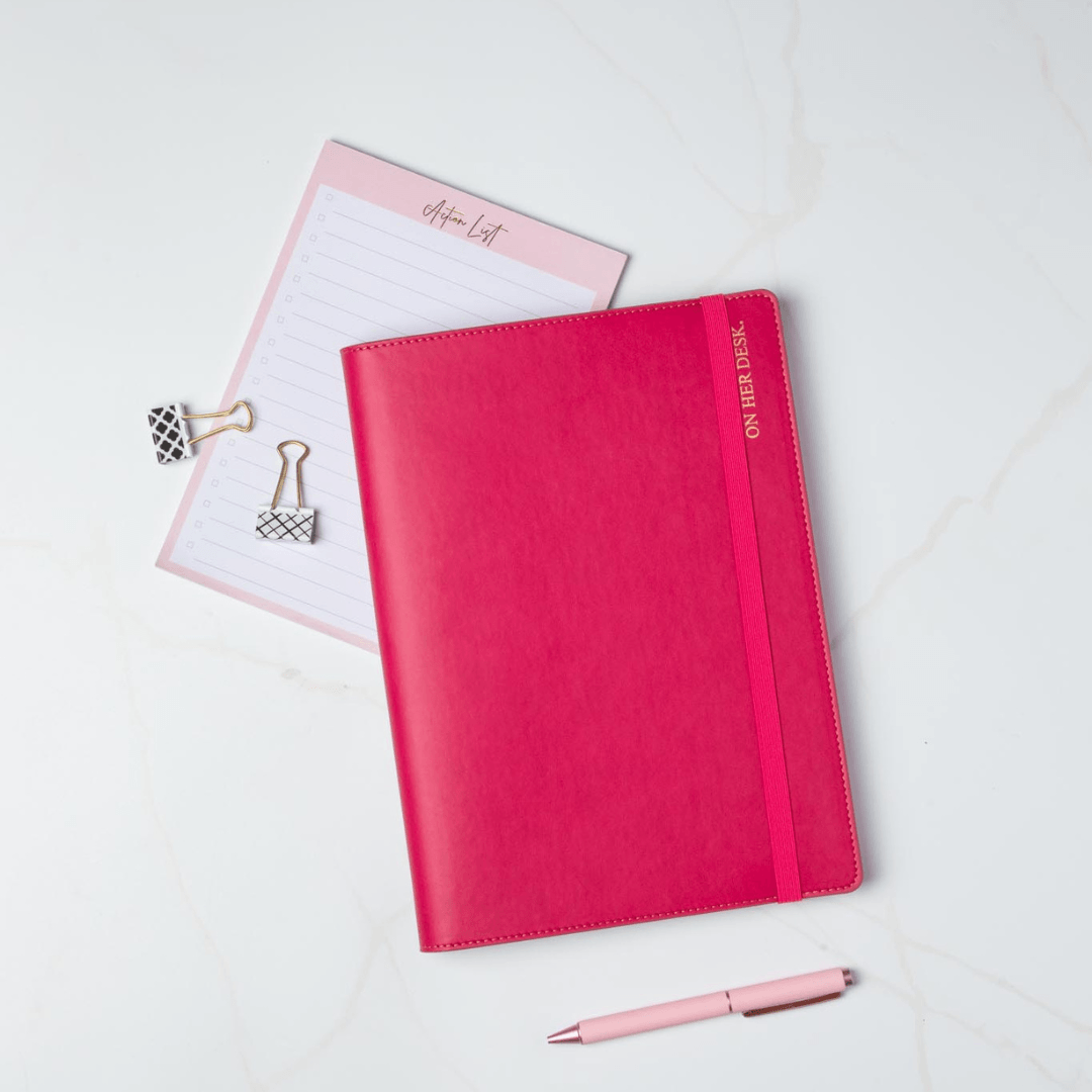 B5 Refillable Notepad Organiser - Rose Red