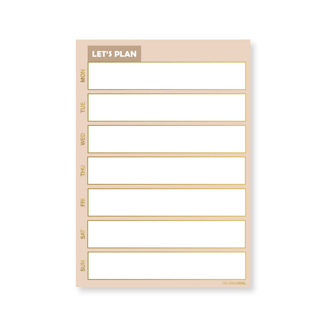 B5 Weekly Planner Notepad - Latte