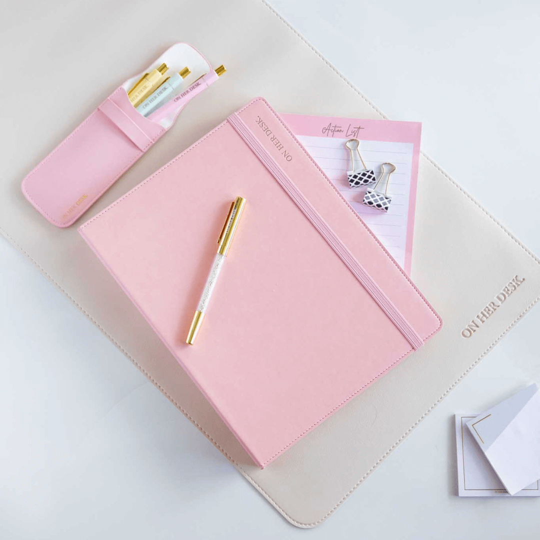 B5 Binder Notebook (with tab dividers) - Blush Pink