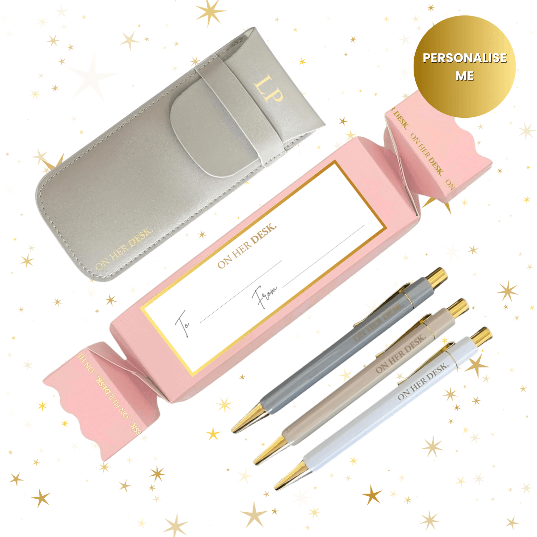 Personalised Trilogy Pen Set Christmas Gift - Grey