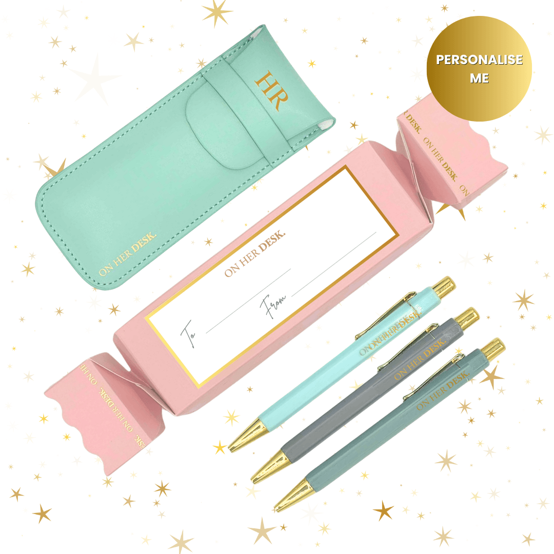 Personalised Trilogy Pen Set Christmas Gift - Mint Green