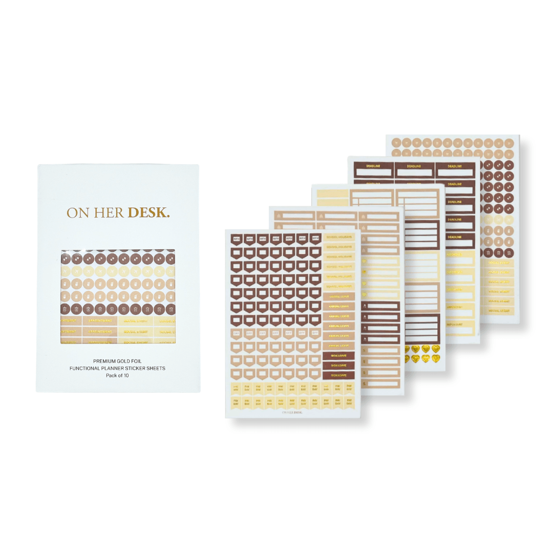 Functional Gold Foil Planner Sticker Set - Classic