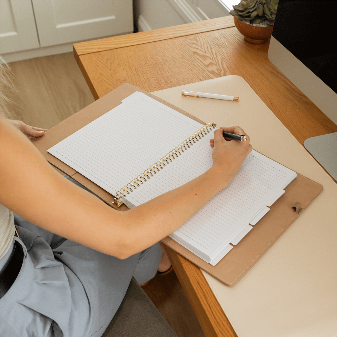 A4 Binder Notebook (with tab dividers) - Latte