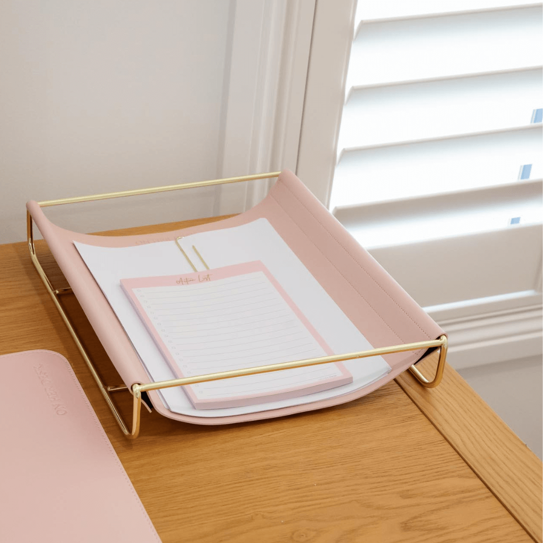 Document Desk Tray - Pastel Pink