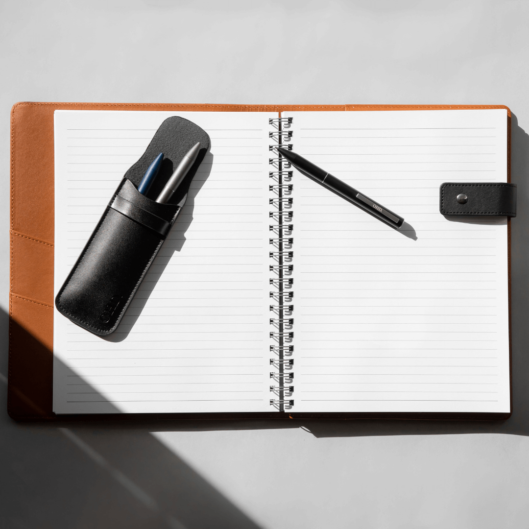 Men's A4 Covered Notebook - Midnight Black