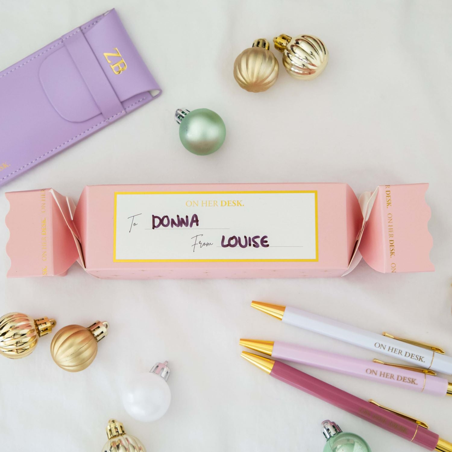 Personalised Stationery Christmas Gift | Trilogy Pen Set - Lilac