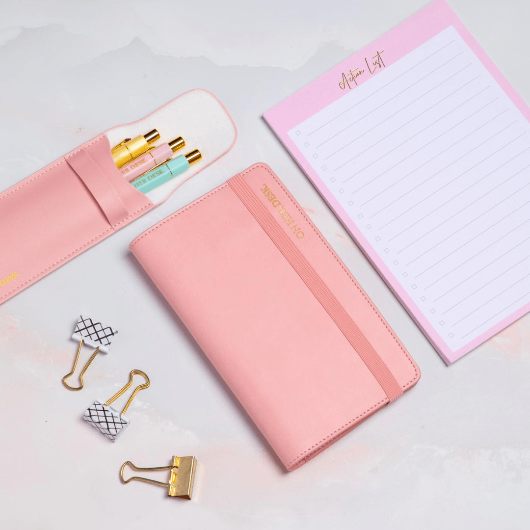 Refillable Sticky Note Organiser - Blush Pink