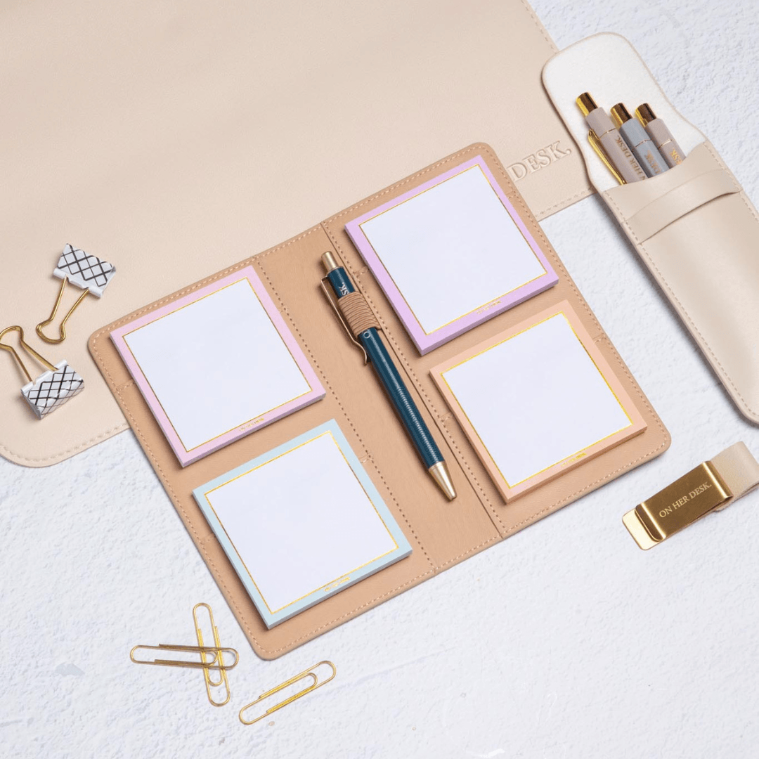 Refillable Sticky Note Organiser - Latte