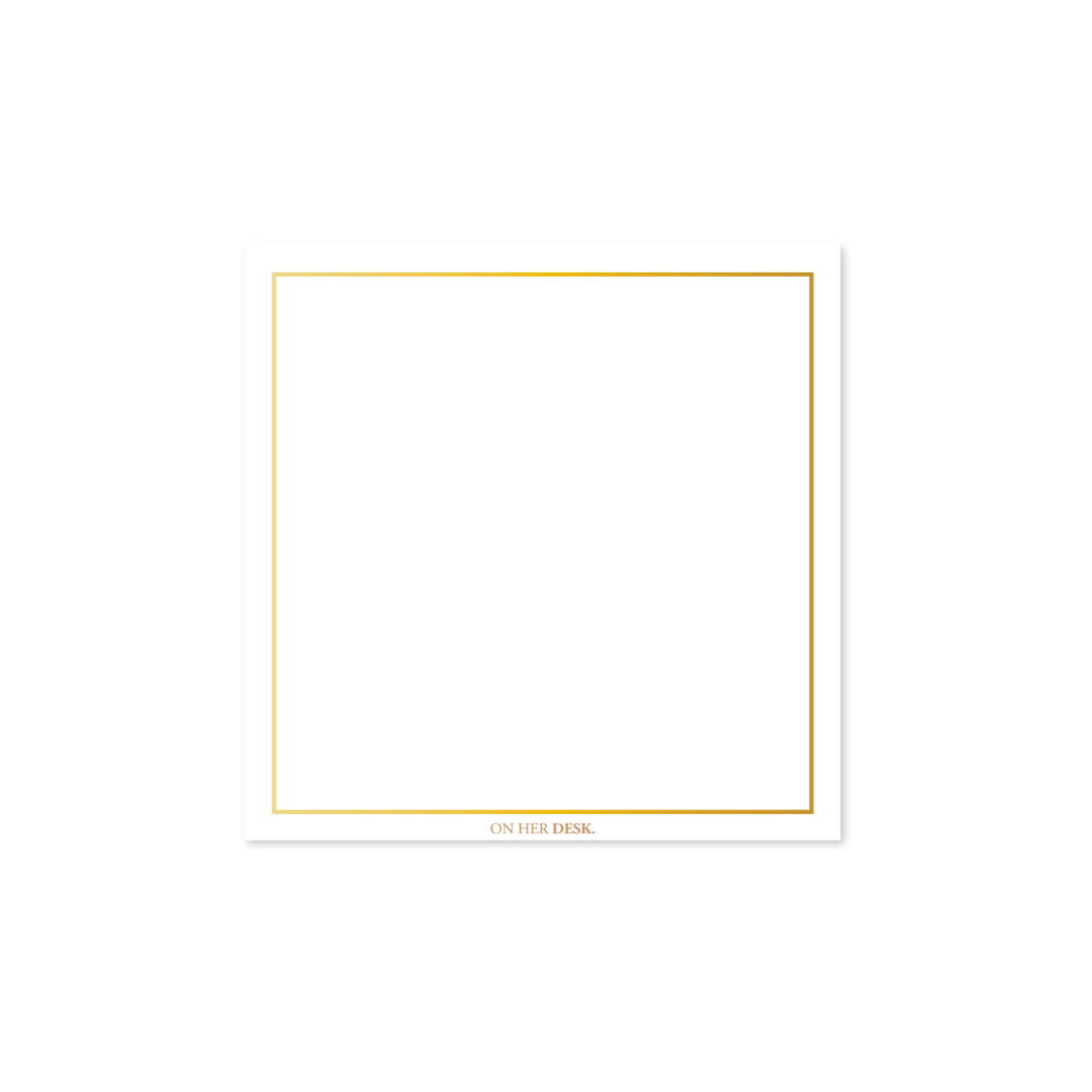 Gold Foil Sticky Notes - White