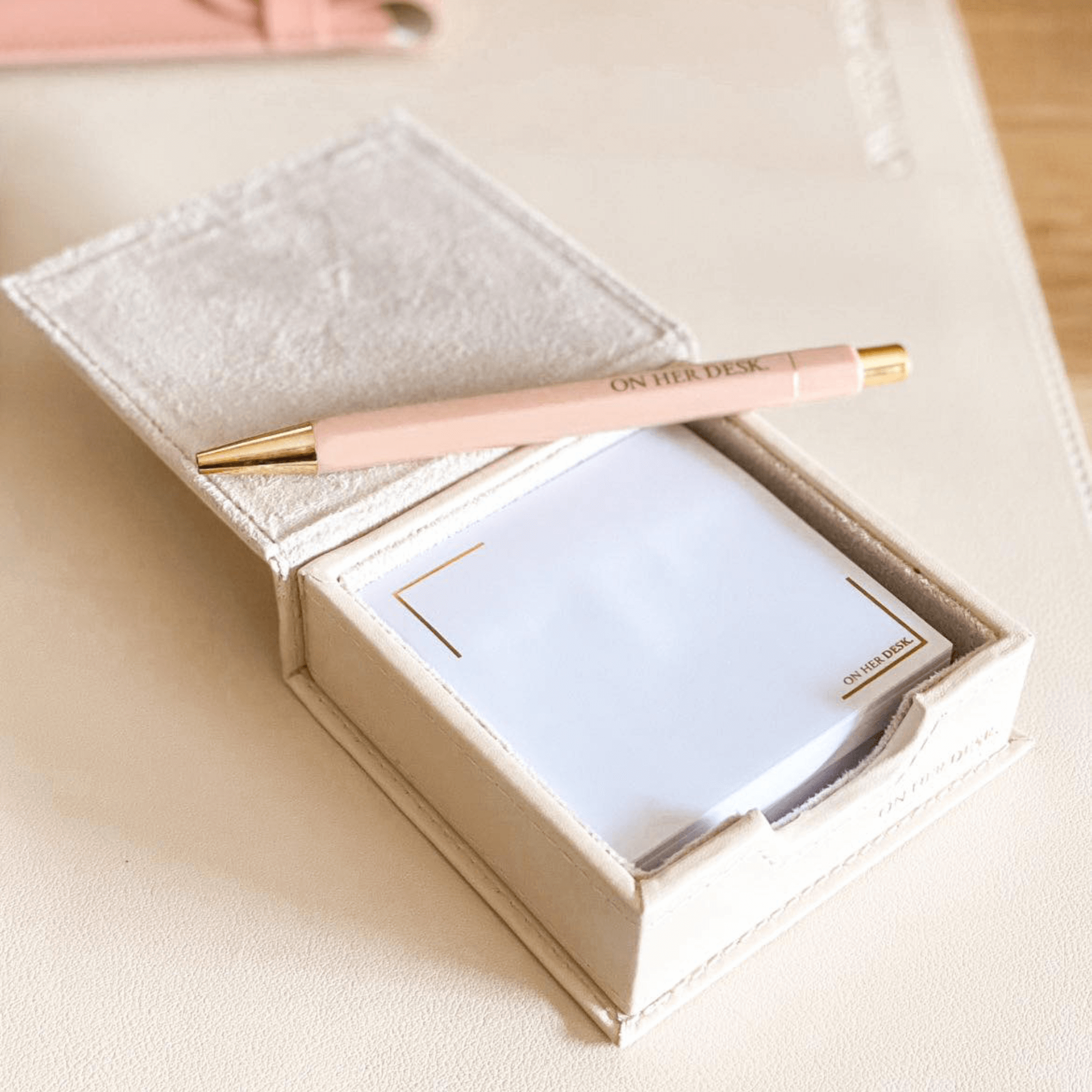 Sticky Note Holder - Cream