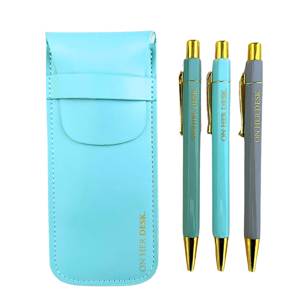 Trilogy Pen Set - Aqua Blue