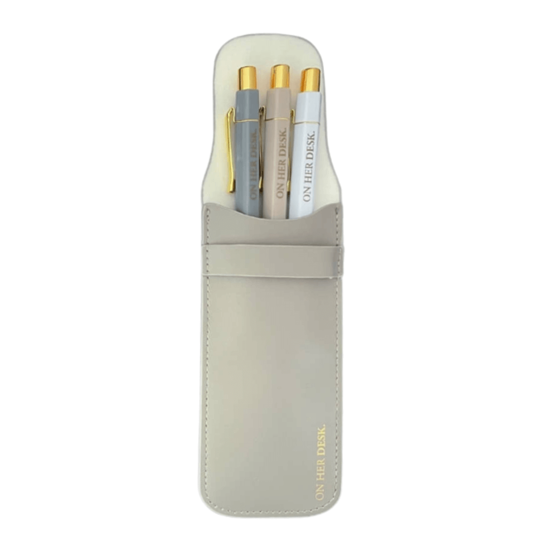 Personalised Trilogy Pen Set Christmas Gift - Grey