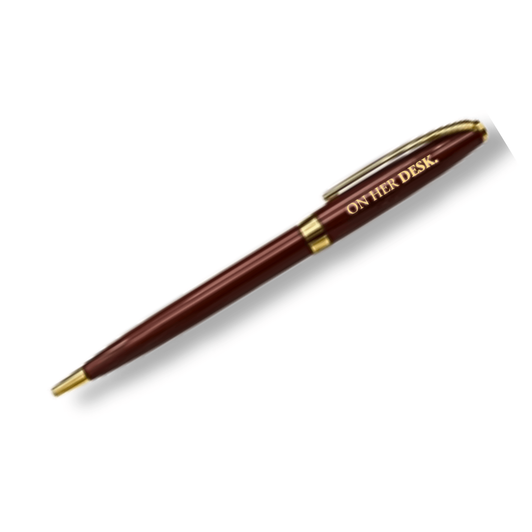 Twist Metal Ballpoint Pen - Chocolate Brown & Gold