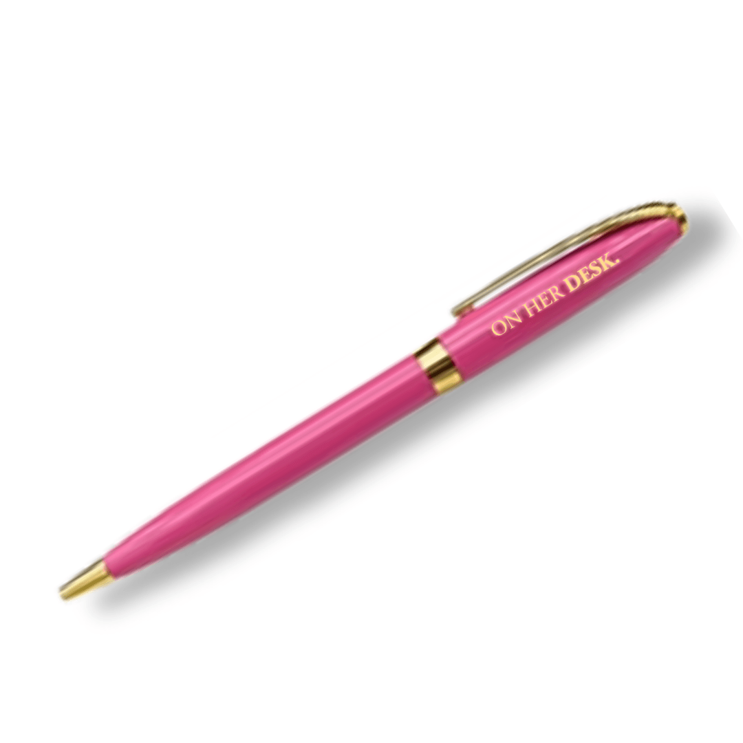 Twist Metal Ballpoint Pen - Hot Pink & Gold