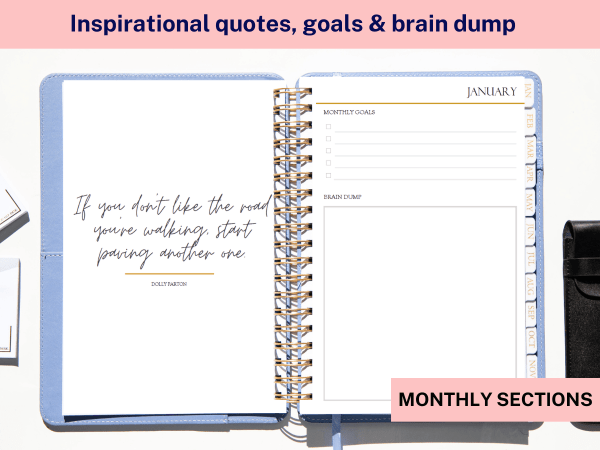 2024 planner inside layout inspirational quotes