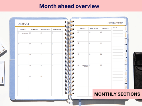 2024 planner inside layout monthly overview