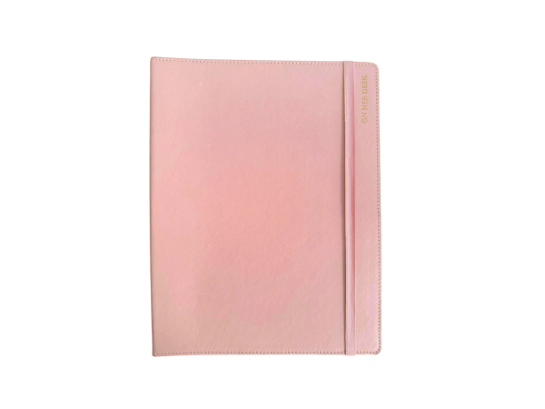 pink leather a4 binder notebook