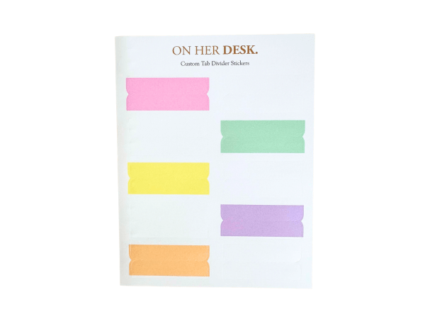 white and pastel coloured tab divider stickers